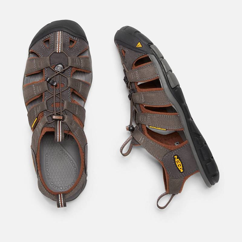 Keen Clearwater CNX Trekkingsandalen Herren DE-80497 Raven/Tortoise Shell - Keen Herrenschuhe Braun